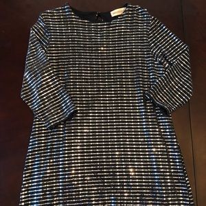 Boutique Dress Silver & Black Sparkle